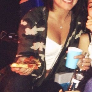 Forever 21 army green camo cardigan